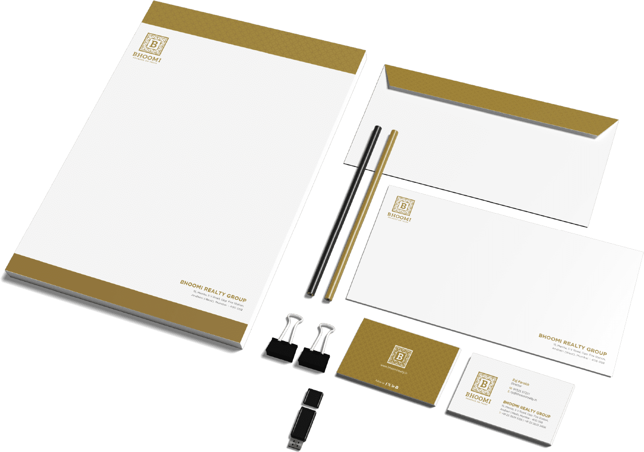 Bhoomi identity on stationery